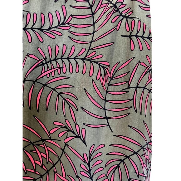 Nordstrom Halogen Palm Print Midi Dress L - Picture 6 of 16